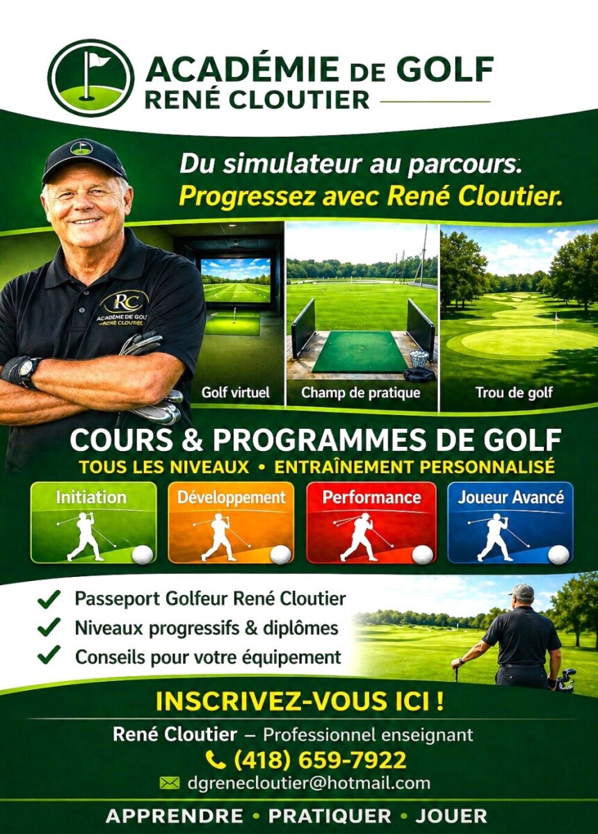 Académie de golf René Cloutier - Entraineur de golf